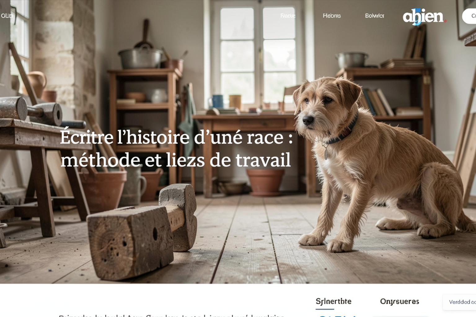 Bureau de travail dans une salle d'archives : dossiers de registres canins ouverts, fiches cartonnées et lampe verte, lumière naturelle douce